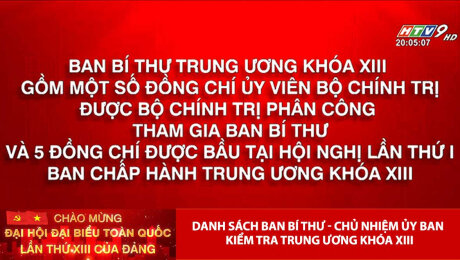 Danh sách Ban Bí thư - Chủ nhiệm Ủy ban Kiểm tra trung ương khóa XIII